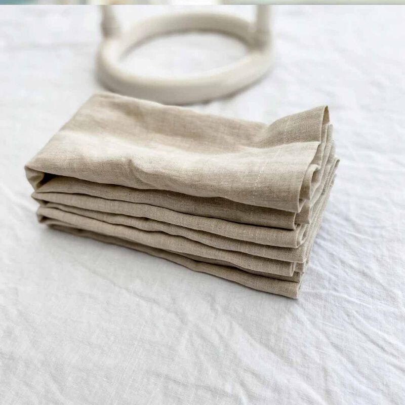 Home Lab 100% French Flax Linen Napkin Set Of 4 image number 7